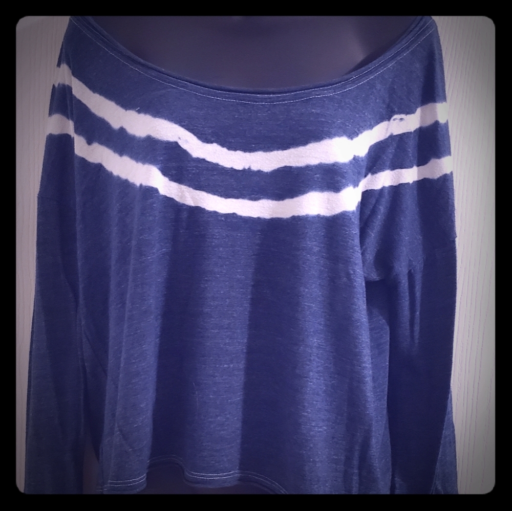 Blue Off the Shoulder Shirt